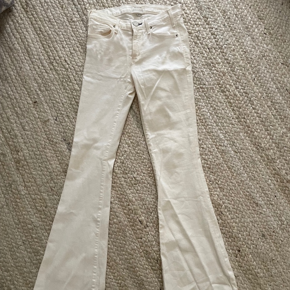 McGuire low rise flare white jeans